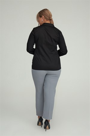Camila Trousers Gray-Modalody-Plus Size Pants