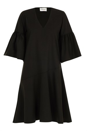 City Elbise Siyah, elbise, siyah elbise, volanlı elbise