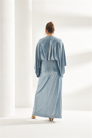 Emily Dress Blue-Modalody-Plus Size Dresses