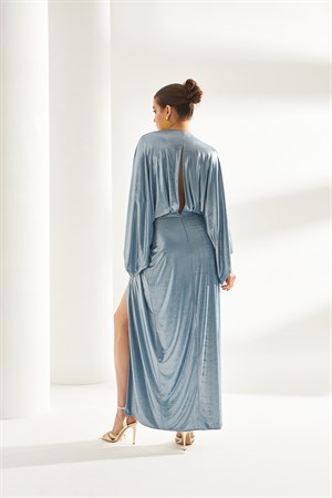 Emily Dress Blue-Modalody-Plus Size Dresses