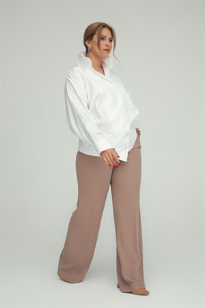 Lisya Pants Beige-Modalody-Plus Size Pants