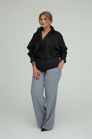 Lisya Pants Gray-Modalody-Plus Size Pants