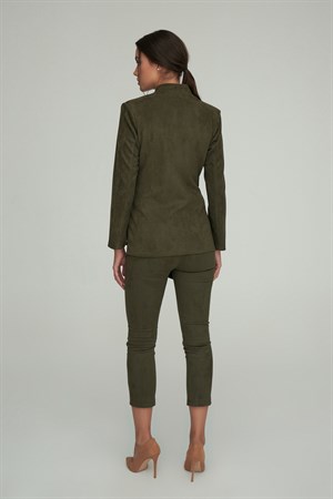 Marsilya Jacket Khaki-Modalody-Plus Size Jackets