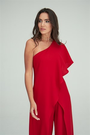 Melisa Jumpsuit Red-Modalody-Plus Size Evening Gowns