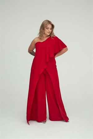 Melisa Jumpsuit Red-Modalody-Plus Size Evening Gowns