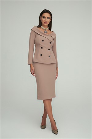 Tiffany Jacket Beige-Modalody-Plus Size Jackets