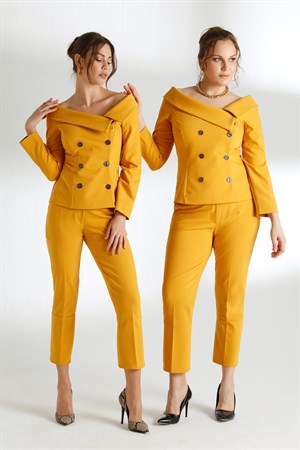 Tiffany Ceket Sarı-Modalody-Ceket