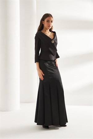Victoria Skirt Black-Modalody-Plus Size Skirts