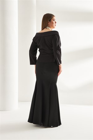 Victoria Skirt Black-Modalody-Plus Size Skirts