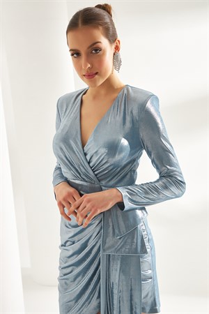 Viki Dress Blue-Modalody-Plus Size Dresses