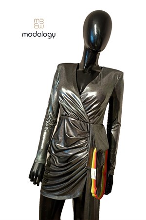 Viki Dress Silver-Modalody-Plus Size Evening Gowns